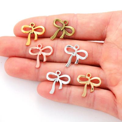 100 Pcs Bow Charms for Jewelry Making DIY Accessories Bowknot Keychain Charms Alloy Bow Shape Charms for Earrings Necklaces Bracelets Crafting