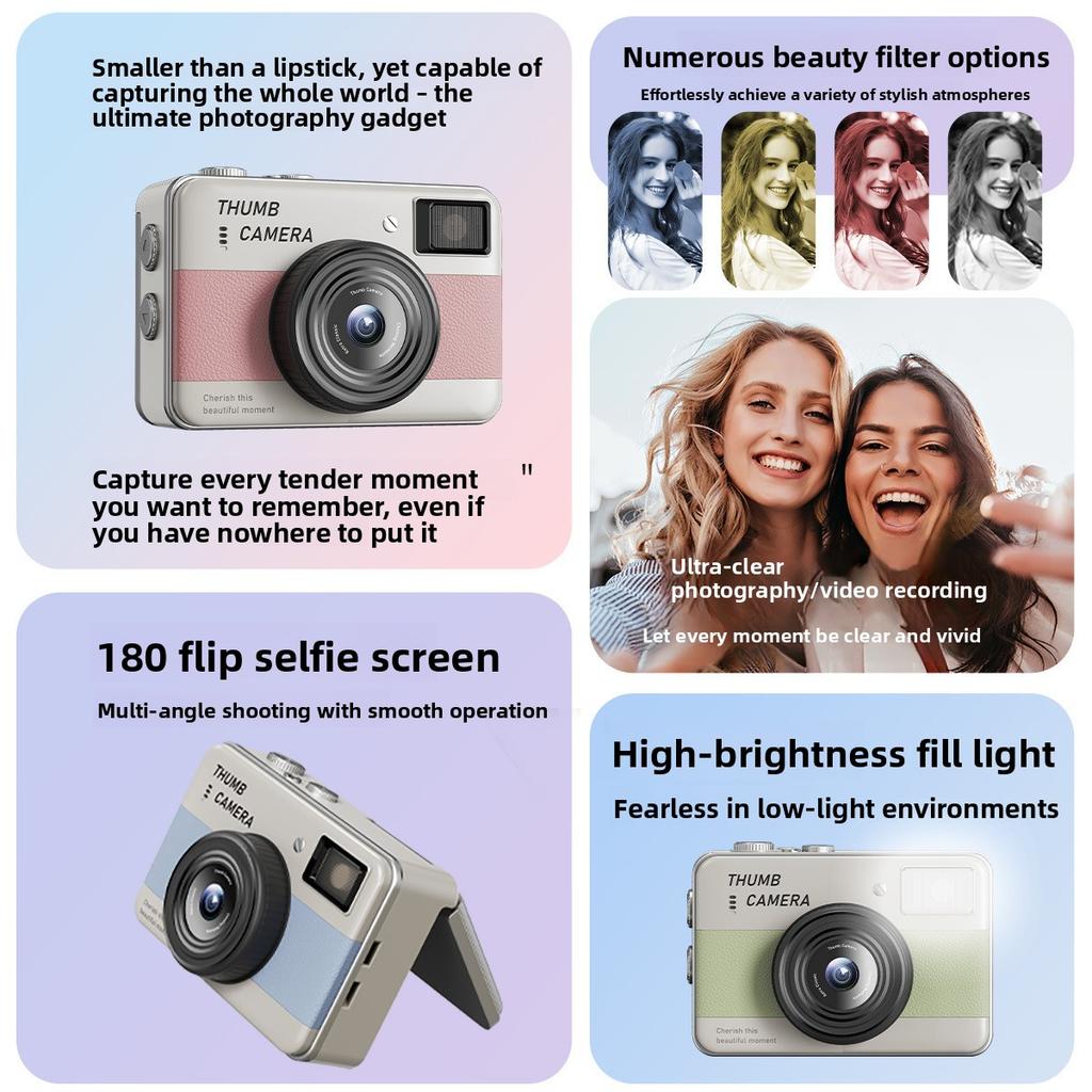 Best Selling Y11 Mini Thumb Camera 1080P HD CCD Digital Camera for Students, Portable Travel Camera