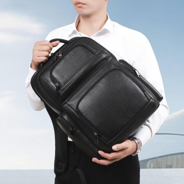 Echtes Leder Herren Schultertasche Rindsleder Computertasche Große Kapazität Herrentasche Fortschrittlicher Business-Rucksack