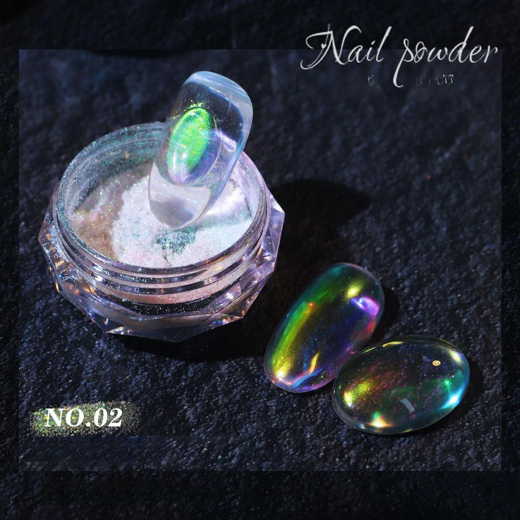 Aurora Spiegel Glitzer Nail Art Puder Eis Chamäleon Reiben Pigment Staub Funkelnder Charm Nägel Design DIY Dekorationen