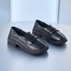 2025 Comfortable Women's Chunky Heel Loafers: Thick-Soled, Soft Leather Slip-On Work & Casual Shoes