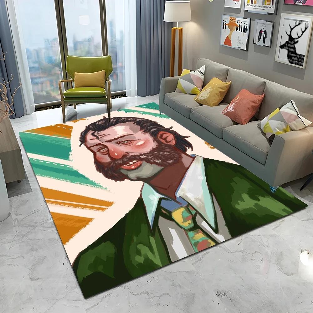 Disco Elysium Game Gamer Cartoon Carpet Rug for Home Living Room Bedroom Sofa Doormat Decor,kid Play Area Rug Non-slip Floor Mat