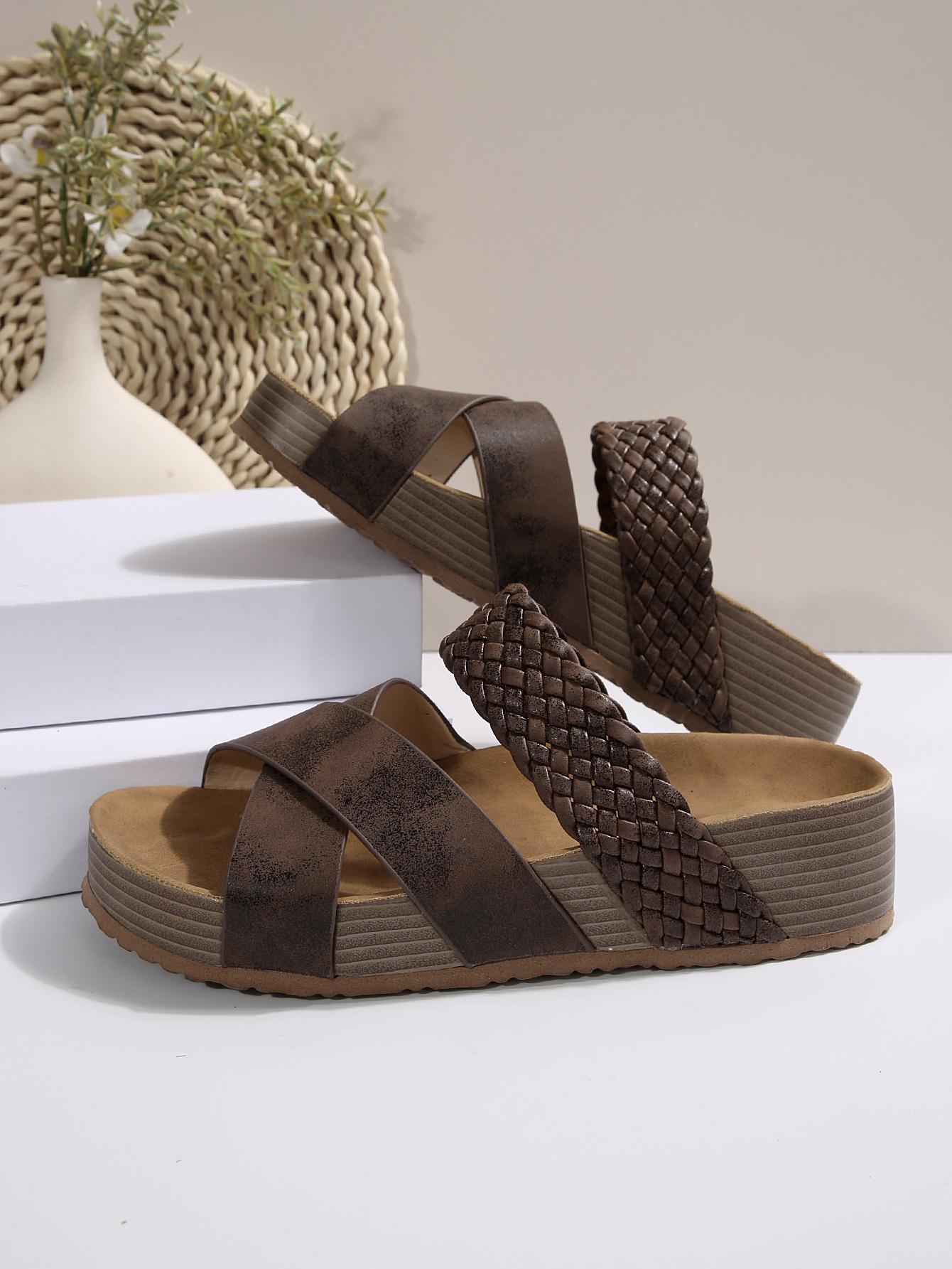 

мода 2024 новые летние женские нескользящие сандалии на толстой подошве уличная мода простые тапочки 42 светло-коричневого