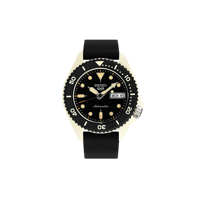 SEIKO SEIKO5 Mechanical Movement Silicone Strap Watch Unisex Black SRPG79K1 SRPG79K1