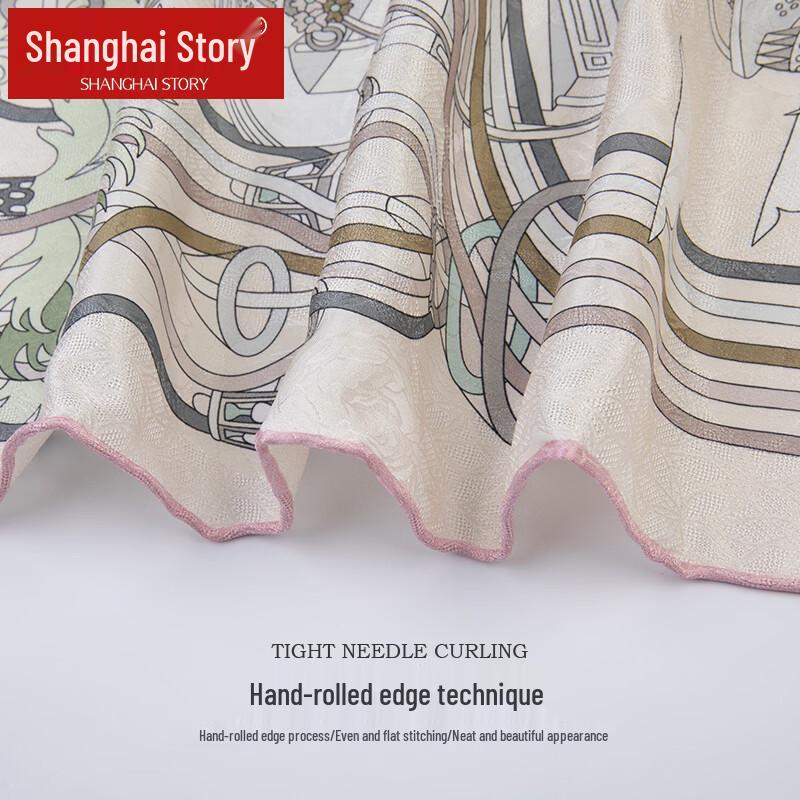 Shanghai Story 100% Mulberry Silk Large Square Scarf Shawl