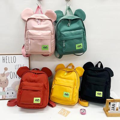 Mochila Infantil Fofa Estilo Novo Para Meninos e Meninas Estudantes Jardim de Infância Bolsa Escolar Cor Sólida Casual