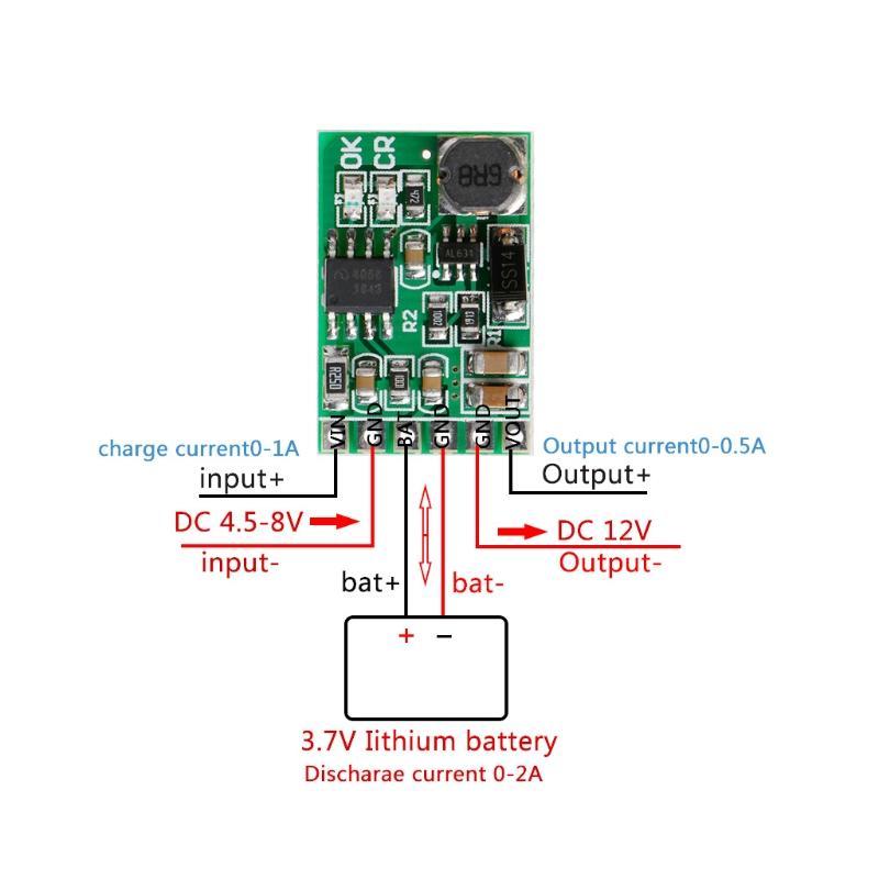 Mini USB 5V DC-DC 1A Step Up Mobile Charger Power Supply Board 2in1