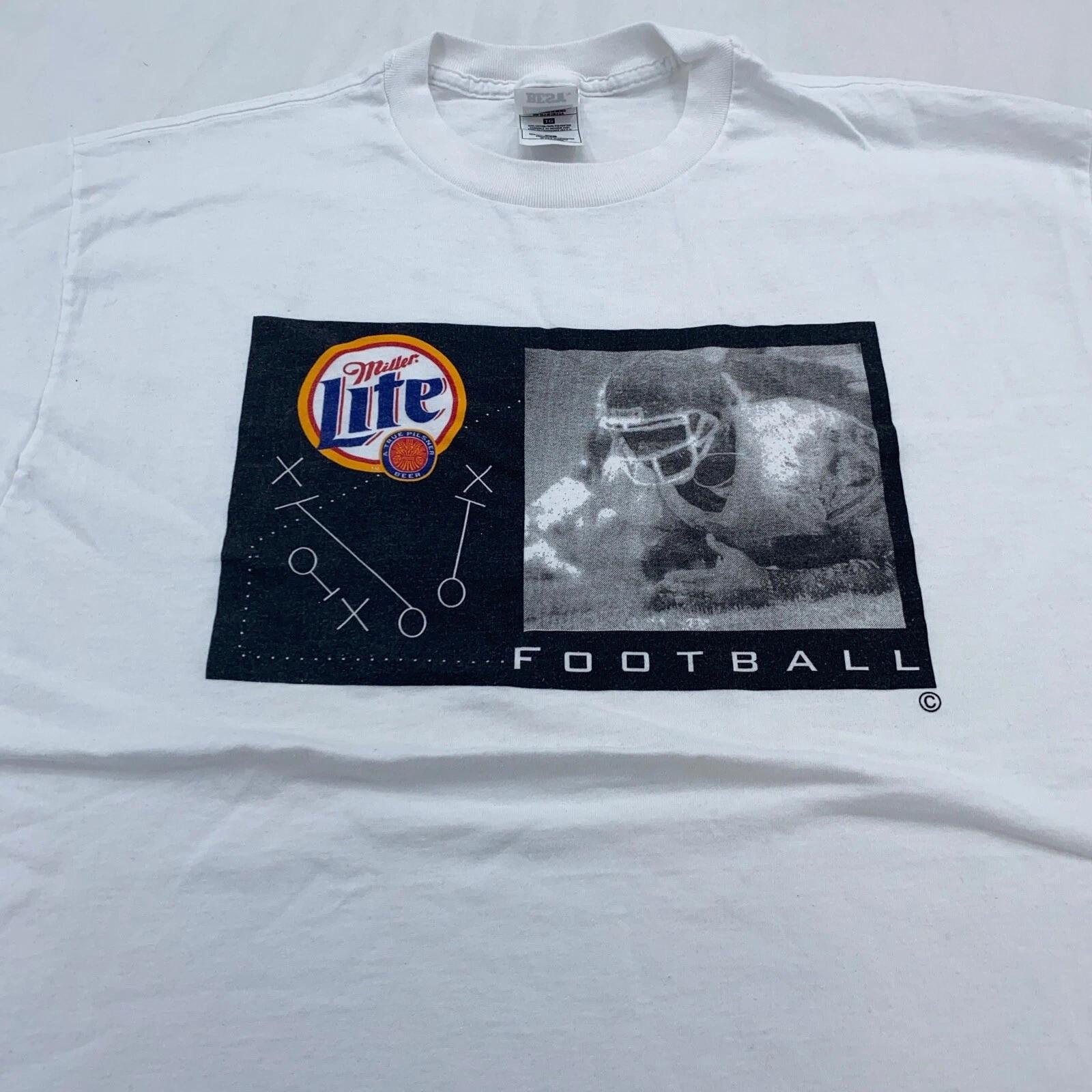 

vintage 90s MILLER LITE BEER T-Shirt LARGE nfl soft football 3XL