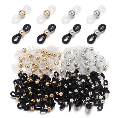 50 Stück Brillenband CCB-Perlen Verstellbare Silikon-Gummi-Enden Verbinder Für DIY Brillen Sonnenbrillen Halter Schmuckherstellung