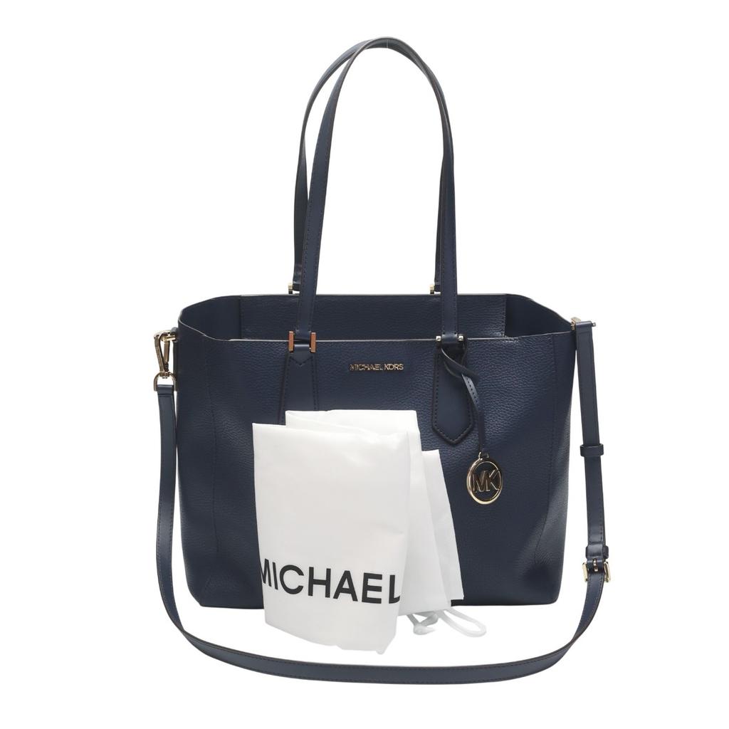 Michael Kors A4 compatible Shoulder Bag Tote Bag leather Navy Women 35H0GKFT9T Used