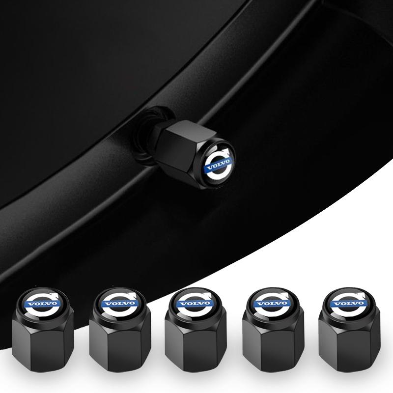 5 Piezas Tapas Metálicas para Válvulas de Neumáticos de Coche Cubierta Antipolvo Para Volvo XC60 XC90 S60 S90 V60 V90 XC40 C40 EX90 Accesorios