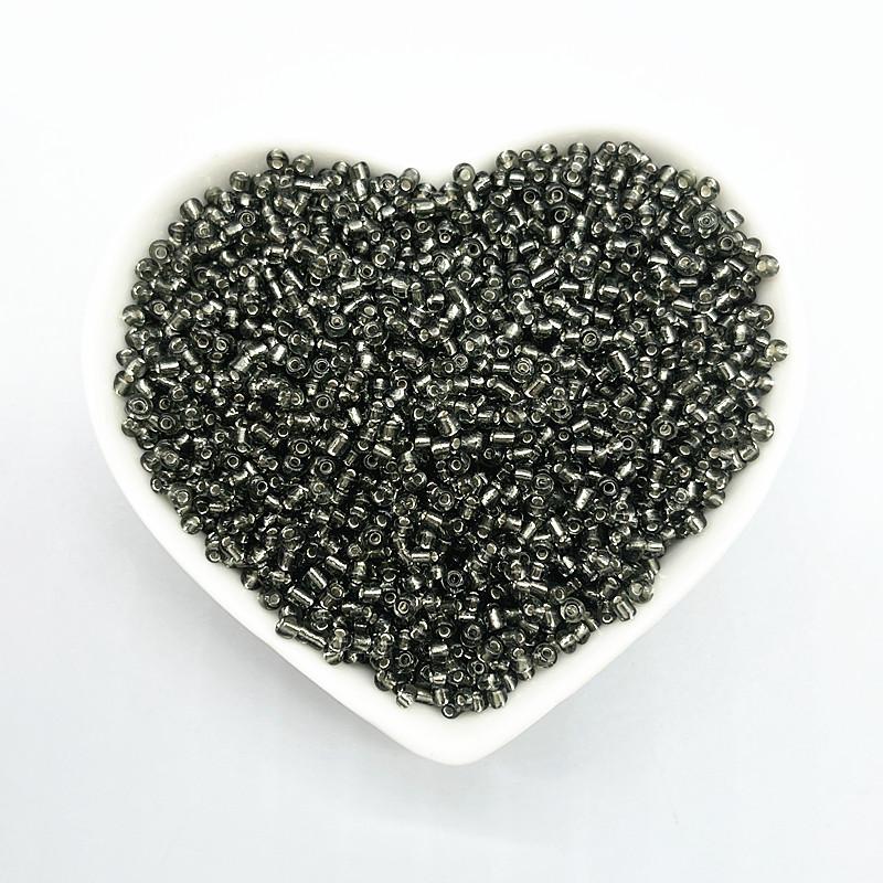450g/Beutel 2mm 3mm 4mm Effekt der Silberfarbe Gefütterte Charms Glas-Samenperlen DIY Armbandperlen für Schmuckherstellung Zubehör