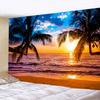 Beach Sunset Landscape Tapestry Wall Hanging Coconut Tree Printed Wall Art Hotel Room Decoration Items Aesthetic Dorm Home Decor