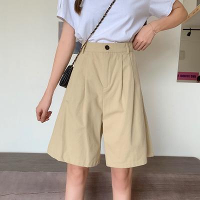 Čistě bavlněné Cropped Kalhoty na Cvičení pro Ženy v Létě Volné Ležérní Volné Retro Široké Kalhoty pro Studenty Střední Délka Kalhot