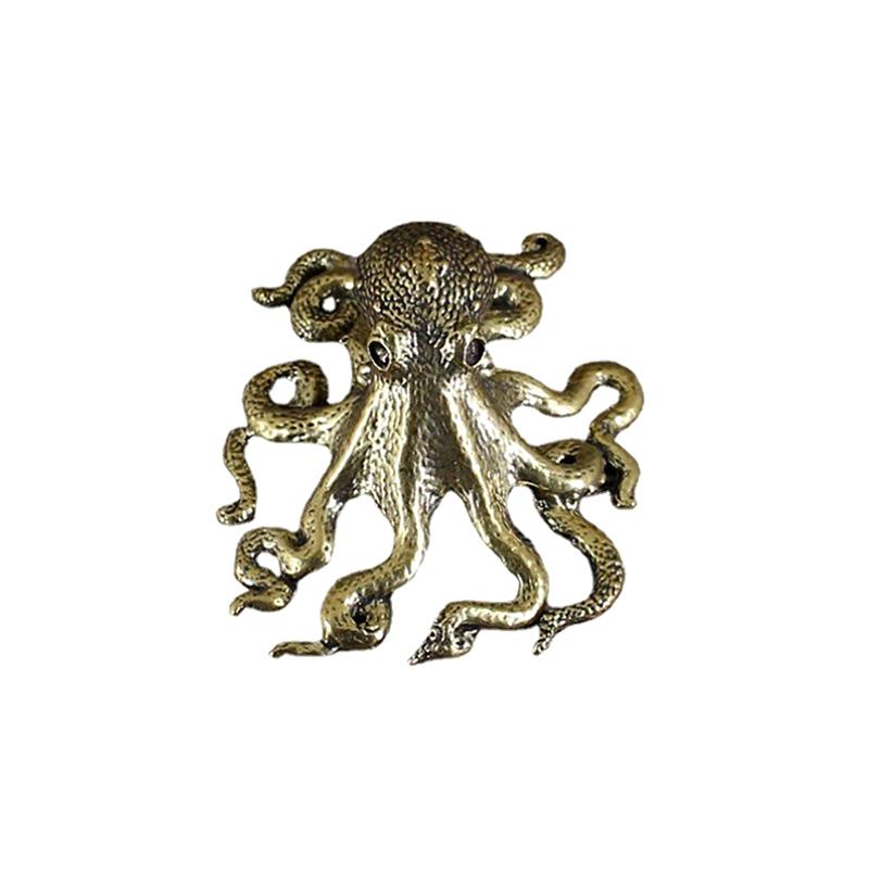 Neu Neu Antik Oktopus Heimdekoration Messing Kupfer Tierfiguren Miniatur Schreibtischornament Zubehör Kreatives Tischhandwerk