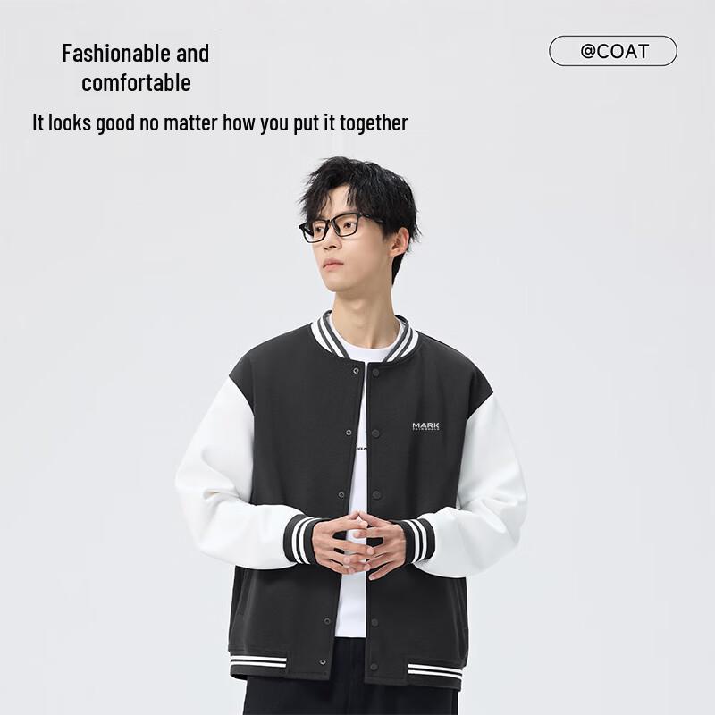 Mark Hua Fei Men's Loose-Fit Korean Style Baseball Jacket