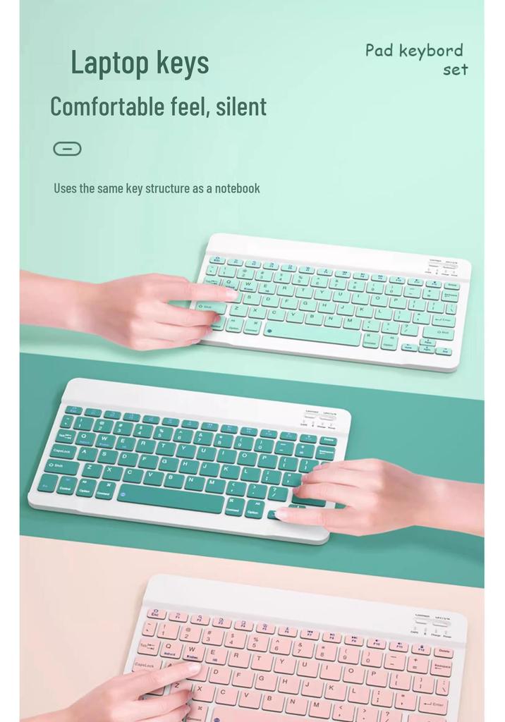 Wireless Rechargeable Mouse & Keyboard Combo for iPad, Tablet, Phone, Laptop