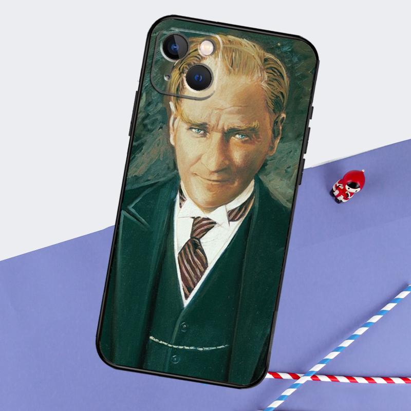 Mustafa Kemal Ataturk Phone Case For iPhone 16 Pro Max 11 13 14 15 Pro Max 12 Mini XR 16 15 Plus 16e Back Cover