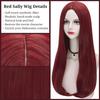 Sally Sally Costume Wigs for Women Long Straight Wine Red Wigs Sally Dark Red Wigs Synthetic Fiber Hair for Sally Costumes