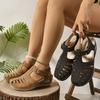 Damen Retro Bohemian Mary Jane Sandalen - Sommer Keilabsatz mit Atmungsaktiven Sandalen