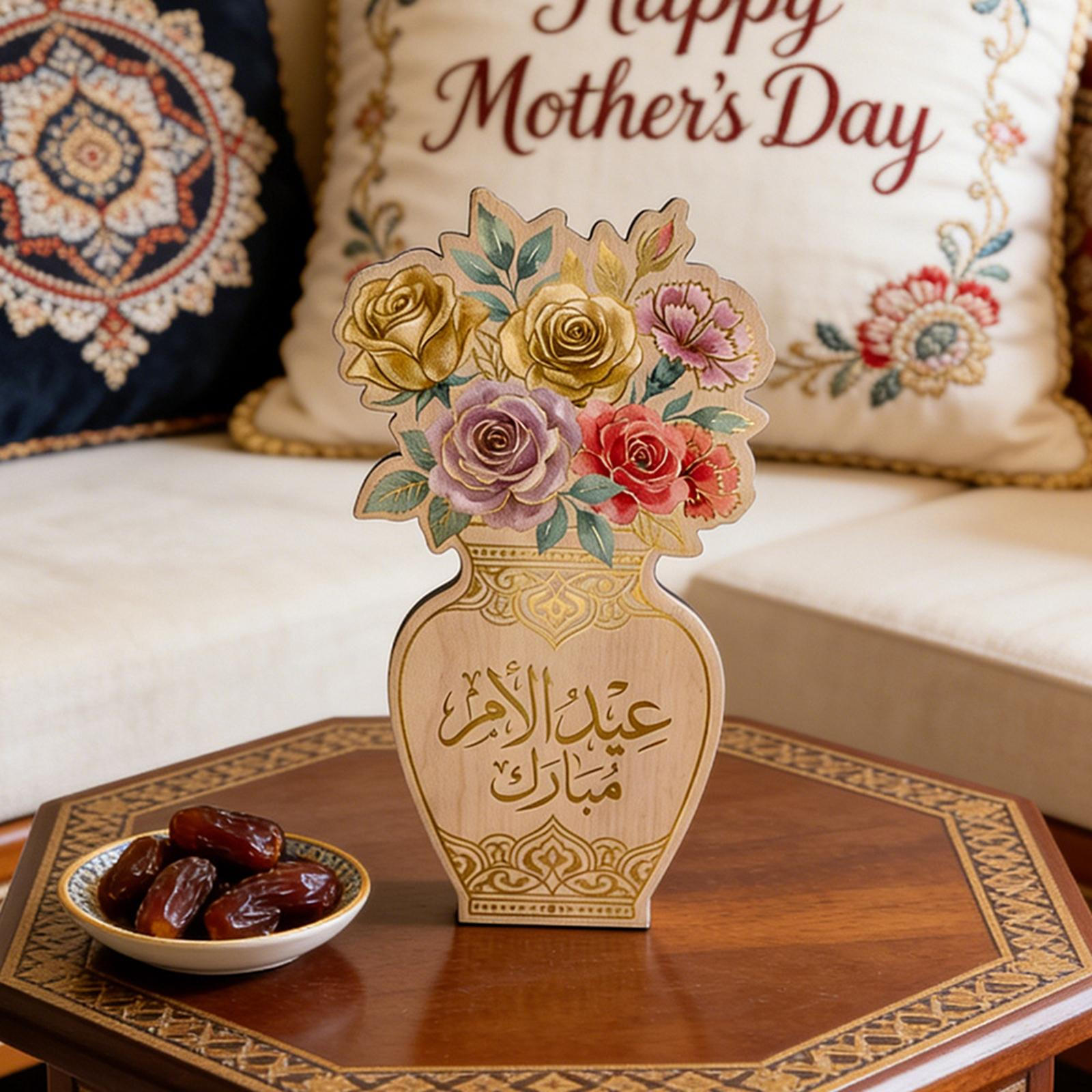 

Wooden Vase Shaped Desk Decor Table Centerpiece Gift Decoration Ornament Desktop for Home