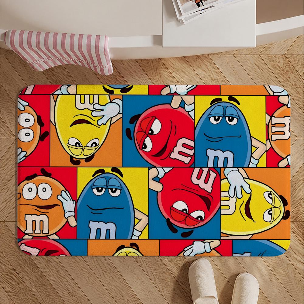 Brand-M&M'sS Floor Mat Soft Non-Slip Bath Mat, Bedside Carpet, Absorbent Doormat for Home