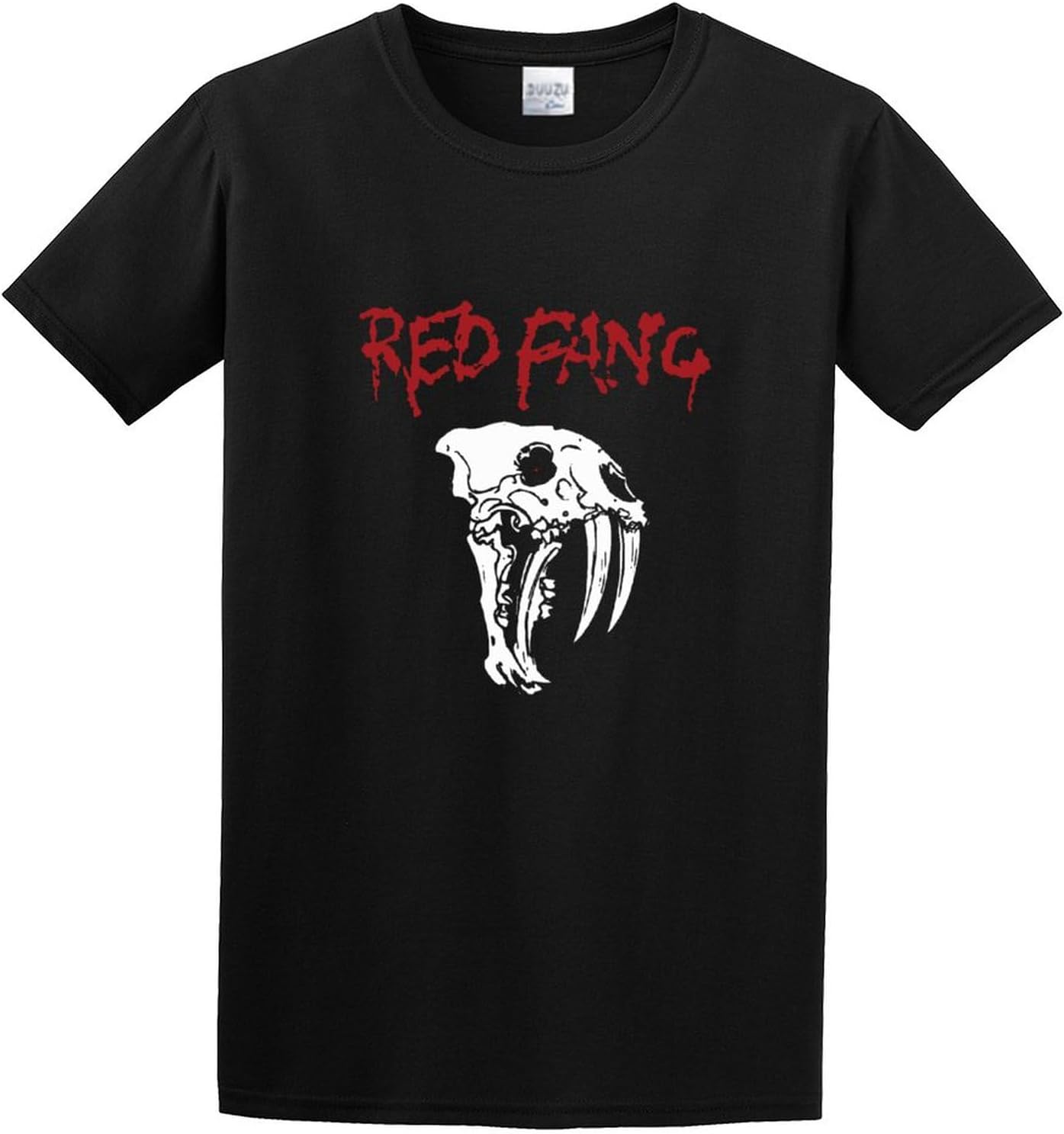 Unisex T-shirtRed Fang SkullCotton Men s L чёрный
