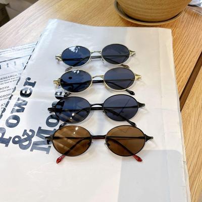 Retro Oval Metal Frame UV Protection Women's Sunglasses - High-End Style, Brown Tint