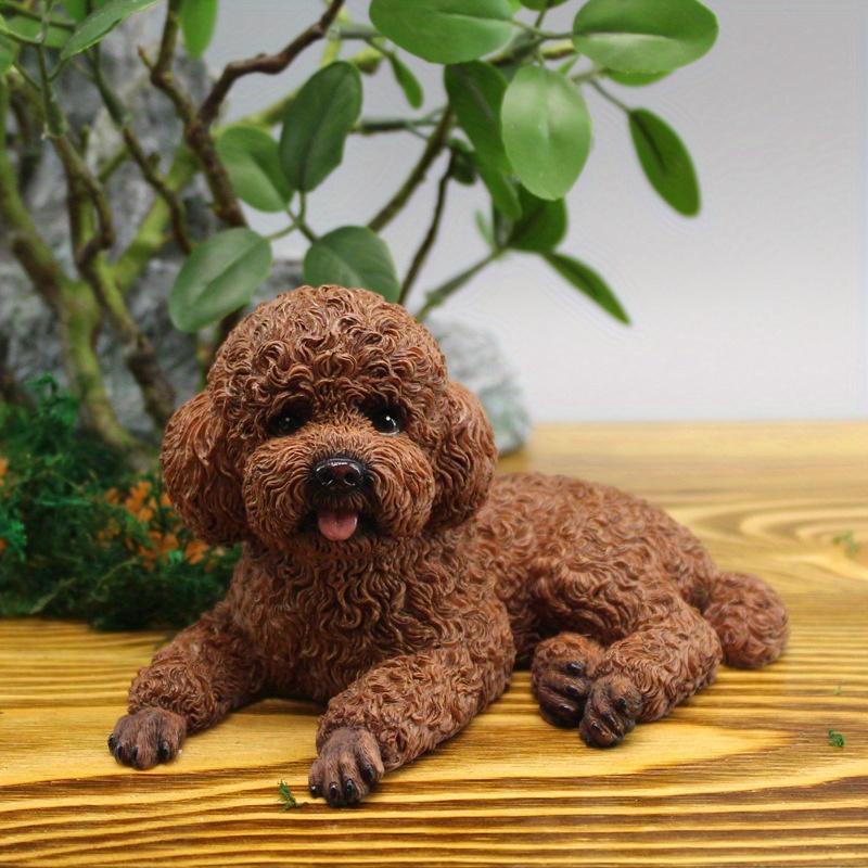 Für Miniatur-Teddyhund-Armaturenbrett-Ornament - Niedliches Pudel-Design, Harzmaterial, Ideal für Auto-Innenraum und Wohnkultur
