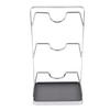 Countertop Pot Lid Holder Stainless Steel Cutting Board Organizer Pot Pan Lids Rack for Kitchen 3 Tier