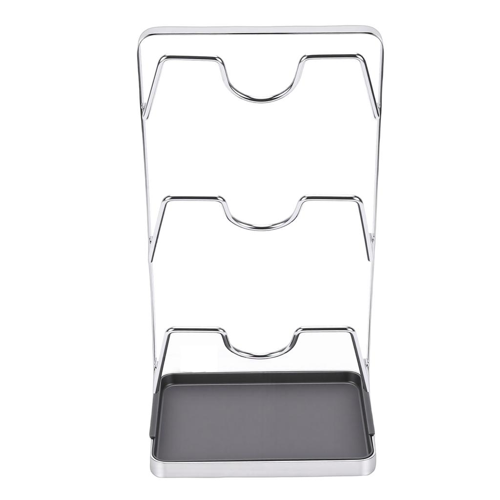 Countertop Pot Lid Holder Stainless Steel Cutting Board Organizer Pot Pan Lids Rack for Kitchen 3 Tier