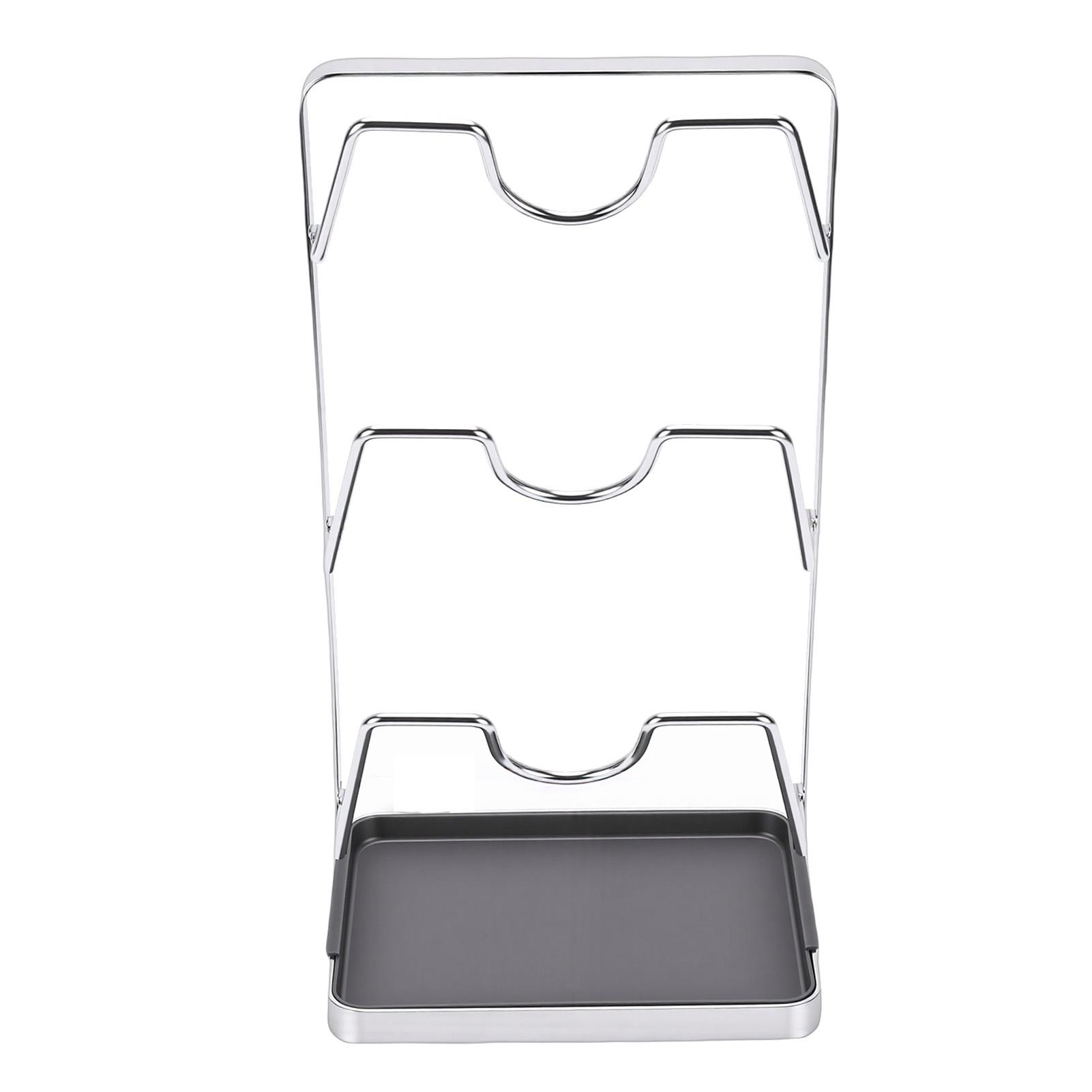 

Countertop Pot Lid Holder Stainless Steel Cutting Board Organizer Pot Pan Lids Rack for Kitchen 3 Tier