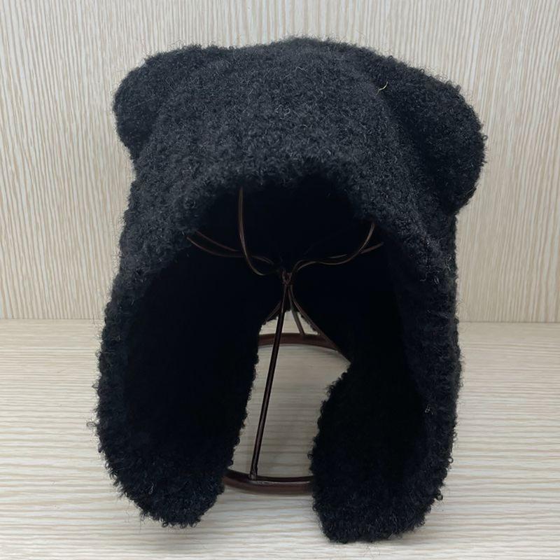 Fuzzy Women Hat Bear Casual for Elegant Graffiti Writers Turntablists Casual Winter Warm Hat for Teen Girls