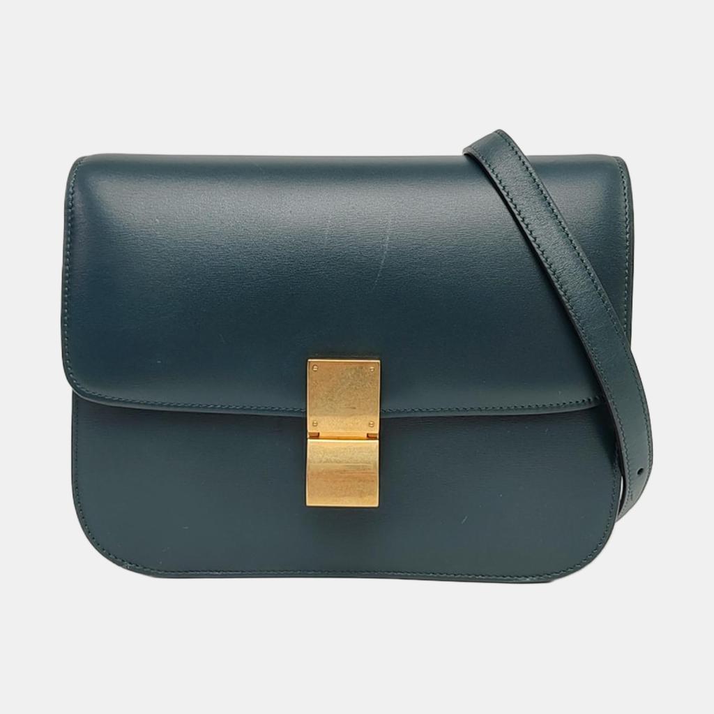 [Pre-Owned] Classic Box Polished Calfskin Leather Square Bag - Very Good #HC20RN