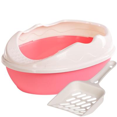 Cat Litter Box with Scoop, Frame, Handle, Small, 37.5x27.5x14cm