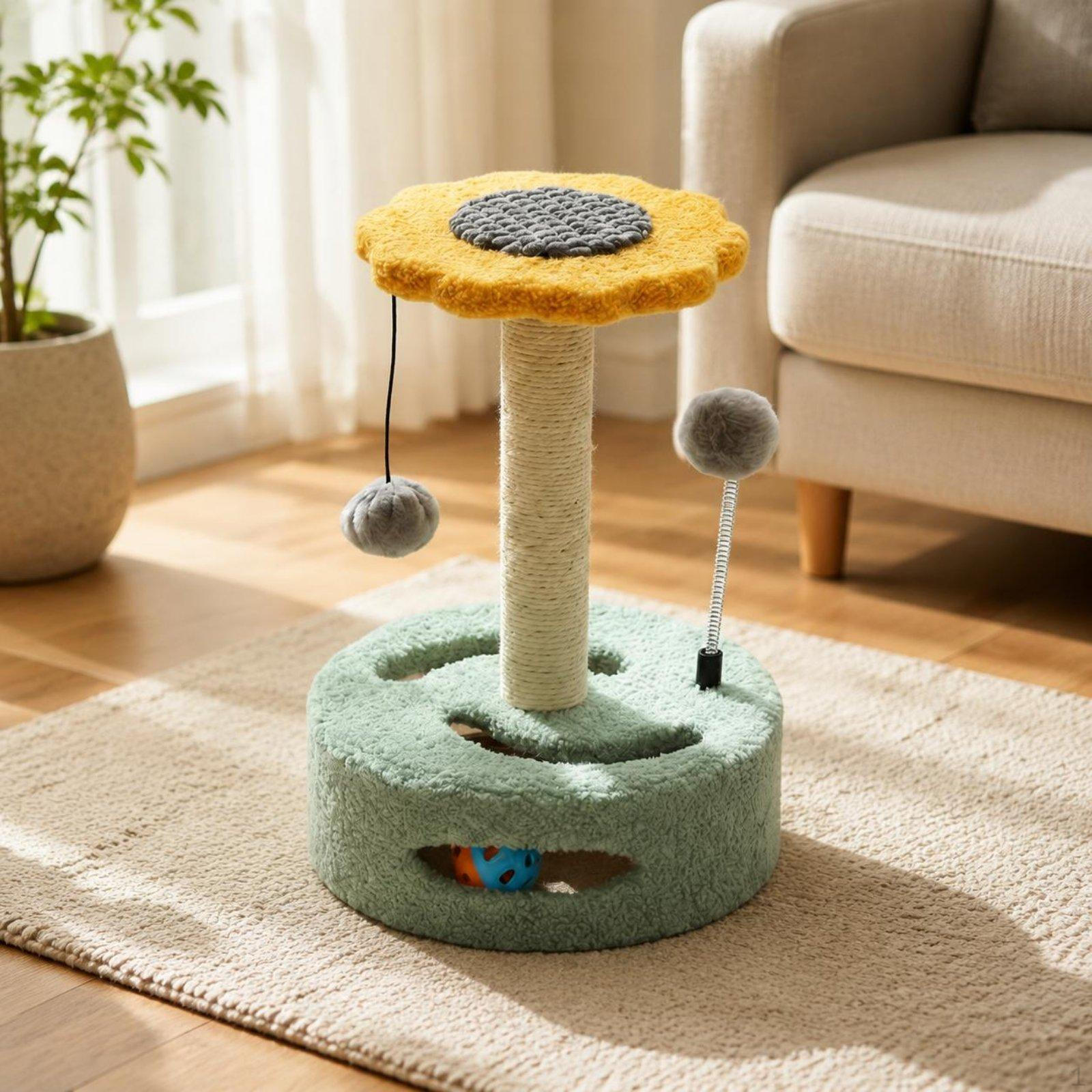 Cat Climbing Structure MultiFunctional Scratching Hanging Toy Ball Sisal