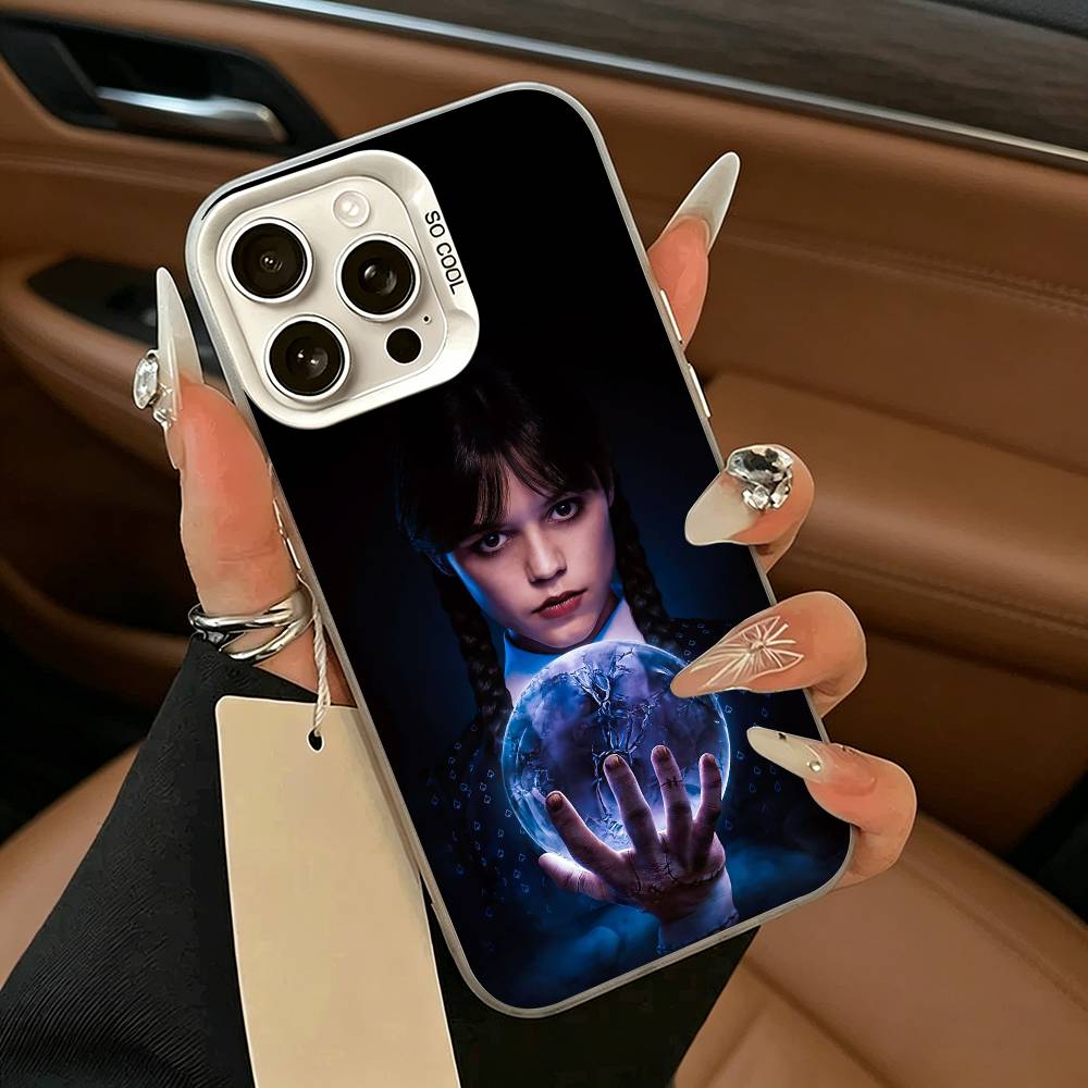Famous actress--Actress J-Jenna-O- Ortega Phone Case For iPhone 17,16,15,14,13,12,11 Plus,Pro Max,XS,White Silver  phone case