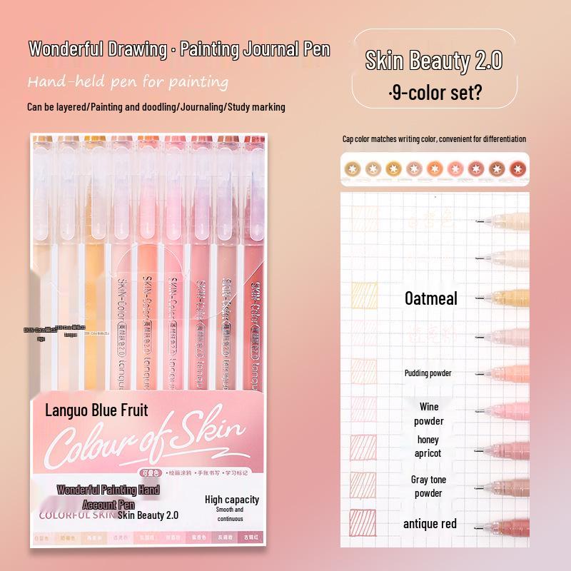 Blue Fruit Large Capacity Journal Pen Set - 234 Colors for Art, Doodling, Fluorescent, Neutral, Acrylic Markers