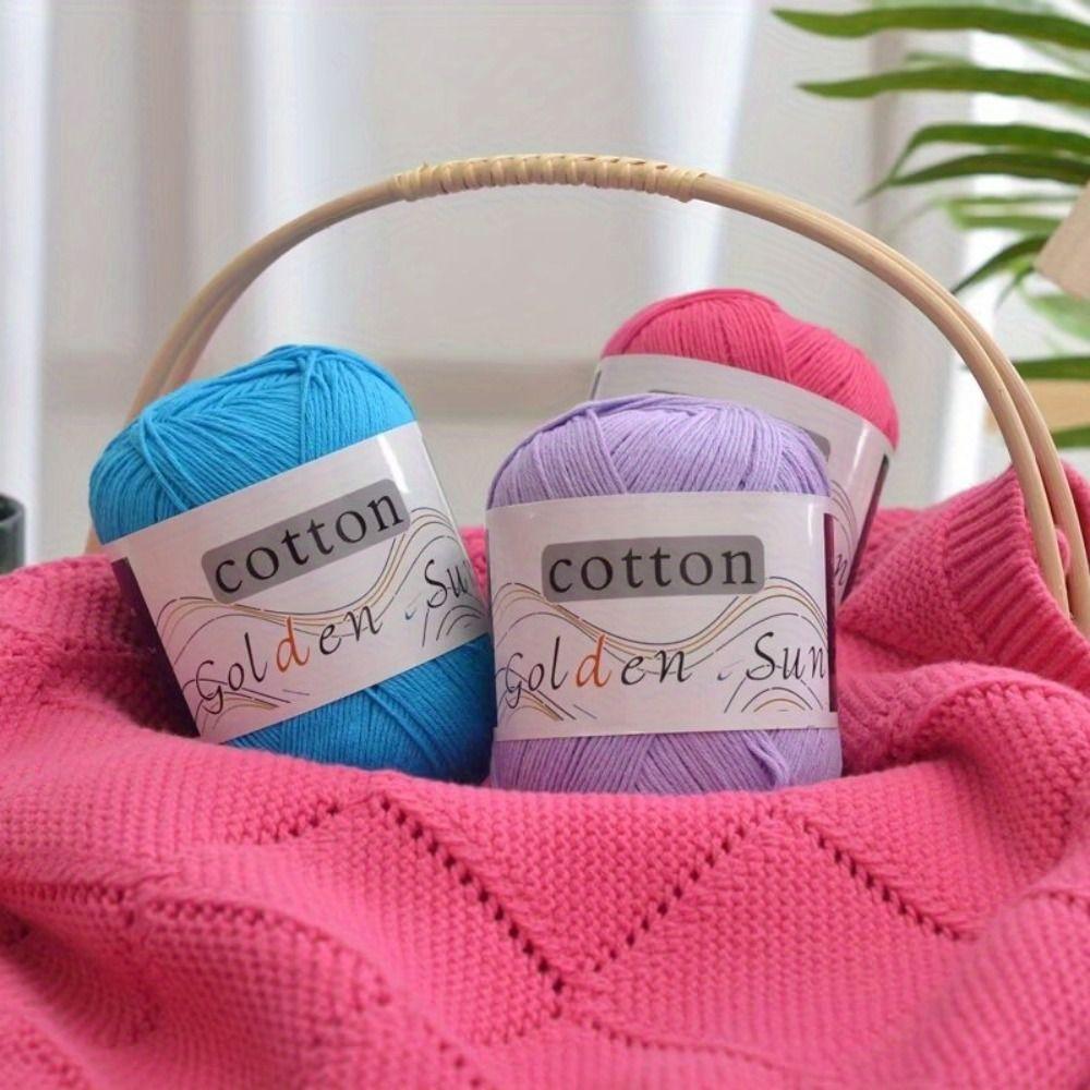 Pure Cotton Cotton Yarn Medium-Thin Crochet Yarn Hand Knitting Yarn  Making Blankets