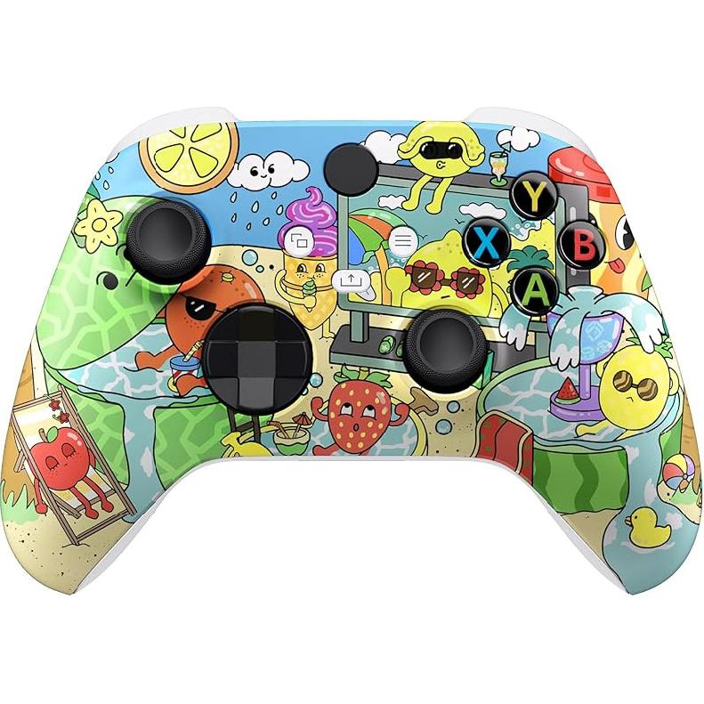 eXtremeRate Replacement Shell for Xbox Series X|S Controller - Unleash Your Style - Donut Odyssey Custom Acessories Skin Front Housing Cover for Xbox