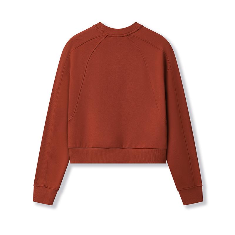 FILA Original Casual Classic Versatile Soft Comfortable Loose Pullover Sweatshirt Women sweatshirt Water-Red F11W549207FRD