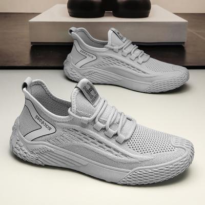 Sommer neue fliegenwebende atmungsaktive Lauf-Sports-Freizeit-Netzschuhe dünne gestrickte schwarze Schuhe