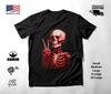 Red Skeleton Peace Sign T-Shirt Black Unisex S-2XL