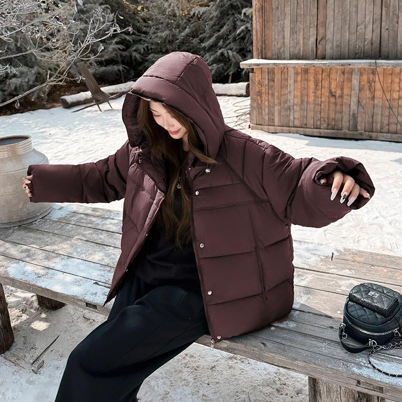 New Winter Cotton Coat Hooded Versatile and Loose Korean Cotton Coat Fashionable Warm Bread Coat Women's Jacket