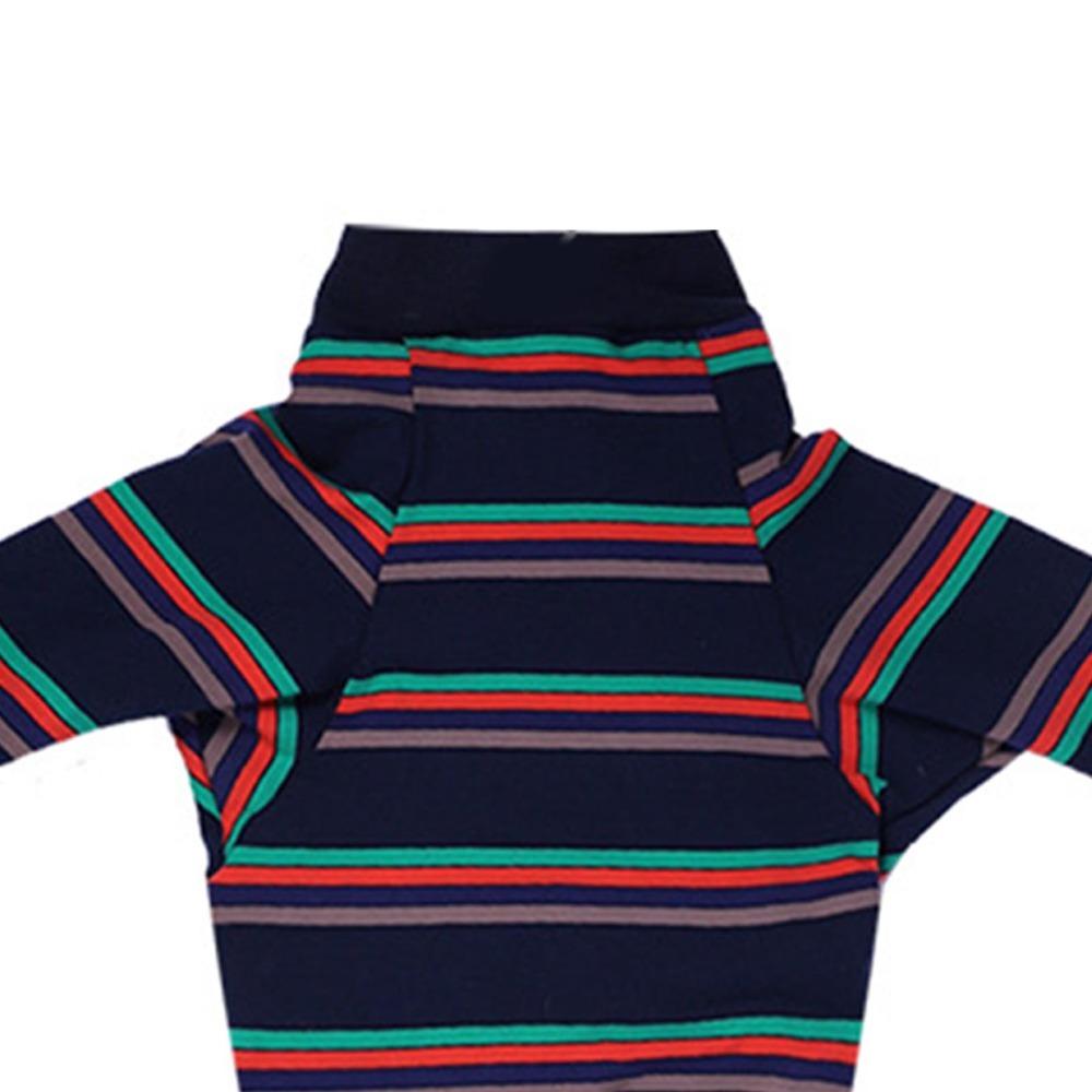 Dark Blue Striped Pet Jumpsuit High Stretch Large Dog Bodysuit Dog Pajamas Post Recovery
