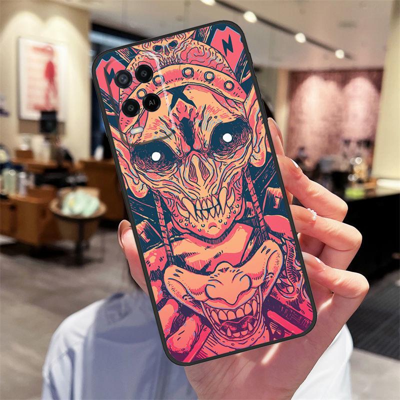 Samurai Mask Warrior Helmet Case For Oppo A17 A77 A80 A40 A60 A98 A78 A18 A38 A58 A16 A76 A96 A74 A94 A54 A57S A15 Cover