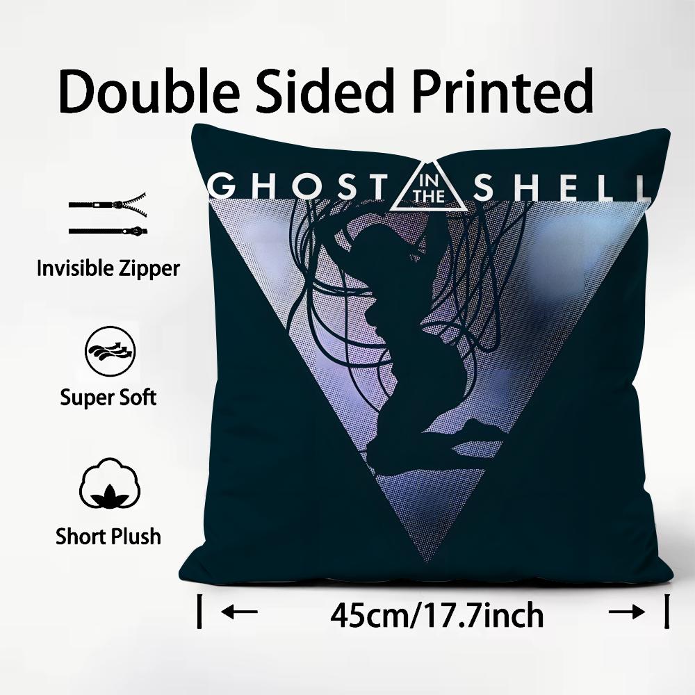 G-Ghost in the Shell Anime Cushion Cover Pattern Printed Pillowcase for Living Room Sofa Cushion Cover & Bedroom Decor