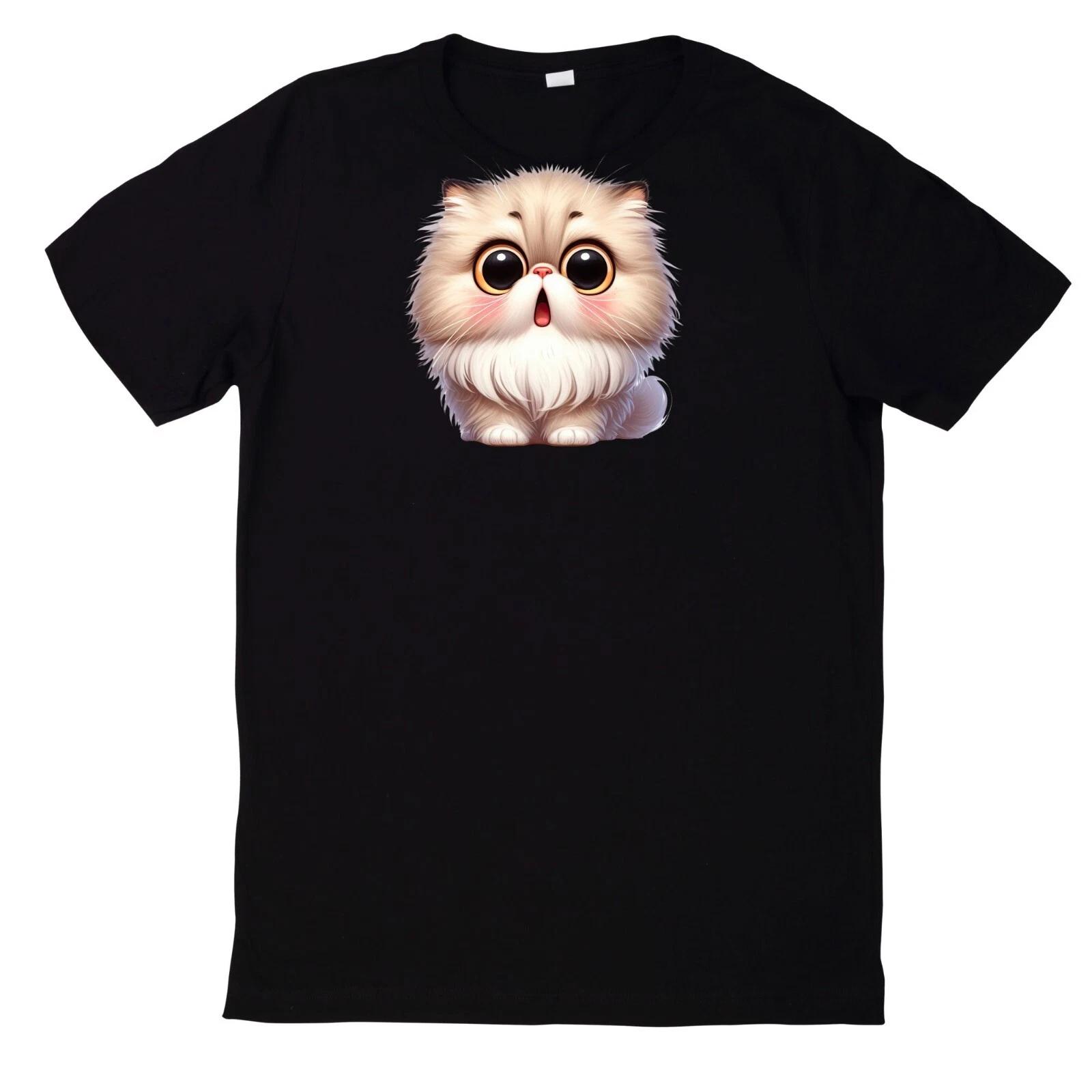 T-Shirt Lustige überraschte Katzen Motiv Baumwolle S