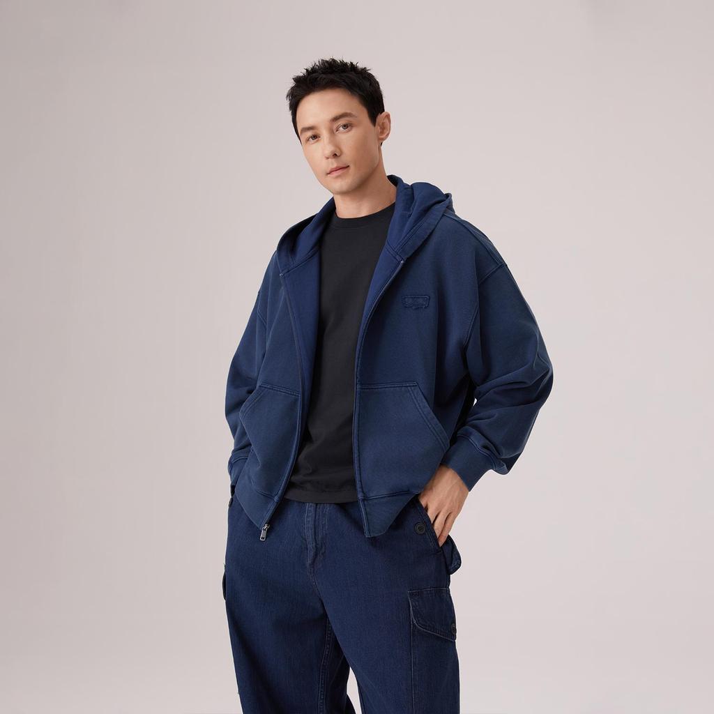 Levi's Men's Relaxed Fit Zip Up Hoodie Navy 006P6-0000