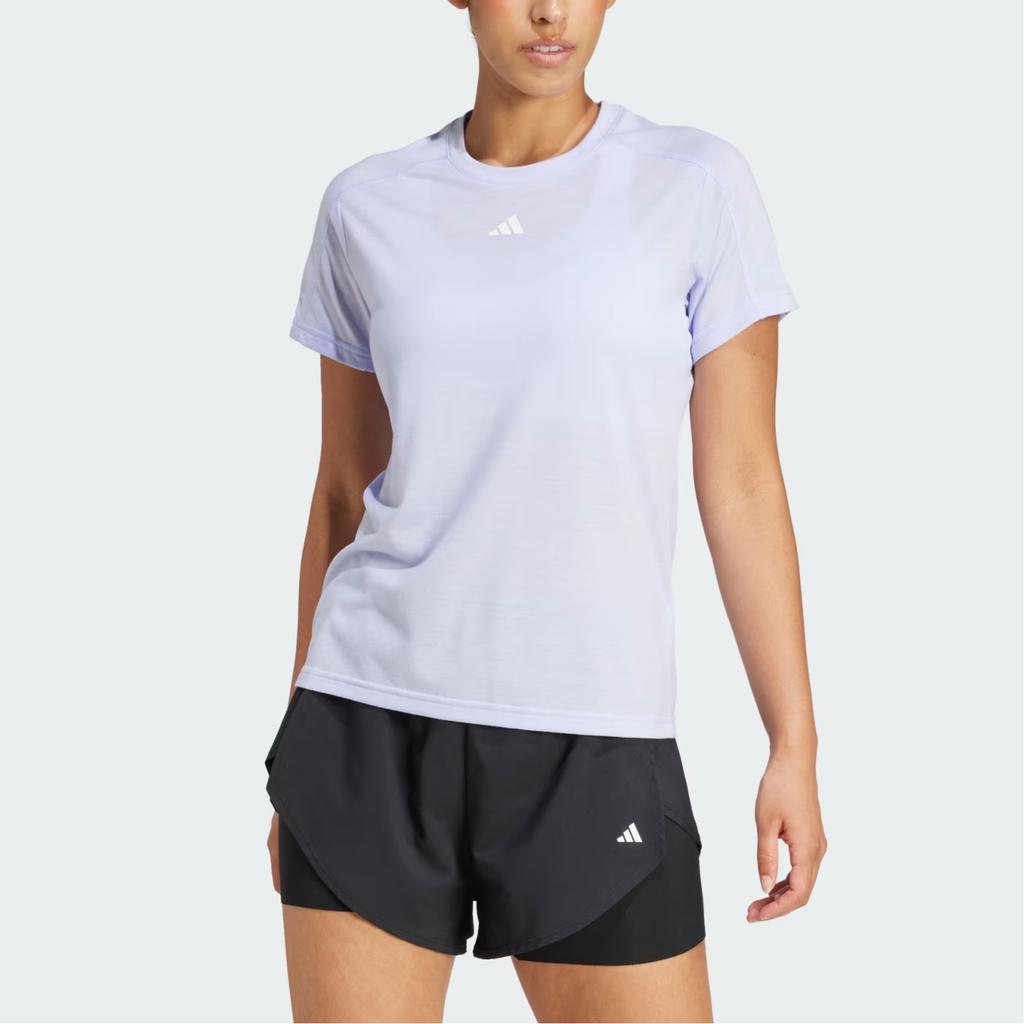 Adidas Logo Pullover Round Neck Short Sleeve T-Shirt Women T-Shirts White JC9532